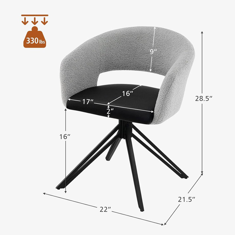 George Oliver Modern Swivel Accent Chair Sherpa Covered Desk